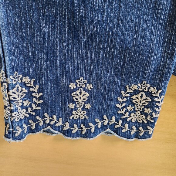 Gloria Vanderbilt Embroidered Jean Capris Stretch 4P - Picture 2 of 6